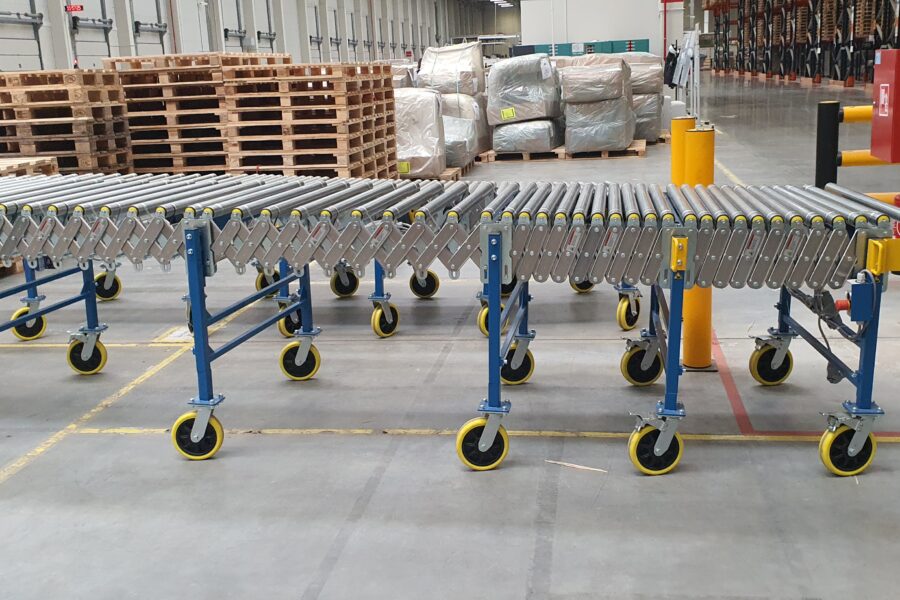 ergonomiczne systemy przenośników, przenośniki rolkowe
